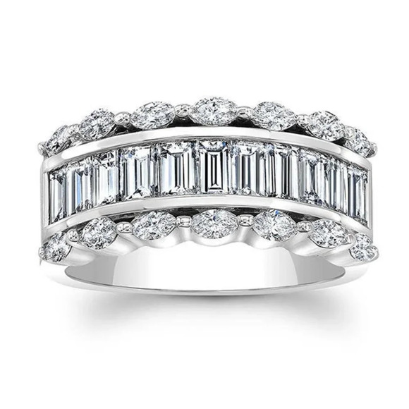 ✨ Three Layer Gems Eternity Zircon Silver Fashion Ring for Women, EVGG1420 - Picture 5 of 7